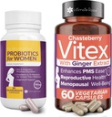 Rose intime Économisez 10% sur les probiotiques vaginaux pour les femmes - 60 Comtes et Supplément de Chasteberry Vitex pour les femmes - 60 Capsules