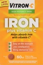 Comprimés de fer à haute puissance VITRON-C plus vitamine C - 60 Ea - 3 emballages