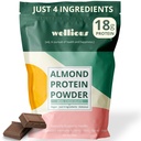 Polvere proteica di mandorla abbondante (Chocolate) - 18 grammi di proteina vegana più sana per le donne e gli uomini - Polvere proteica perfetta senza glutine, senza soia e liscia per la nutrizione sportiva