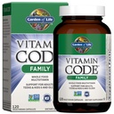 Jardin de la vie Multivitamine pour les femmes, les hommes et les enfants de 6 ans et plus, Code Vitamine Famille Multi - 120 Capsules végétariennes, Vitamines alimentaires entières, Mélange alimentaire et probiotiques, Suppléments alimentaires sans gluten