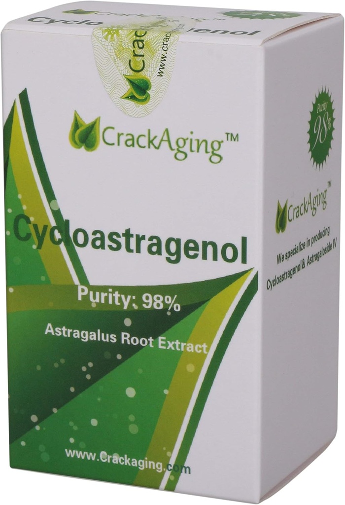 Crackaging Super-Absorption Cycloastragenol 98% Anti-Aging Supplemento | Telomere Nutrizione 10mg 60 capsule vegetali in 2 bottiglie