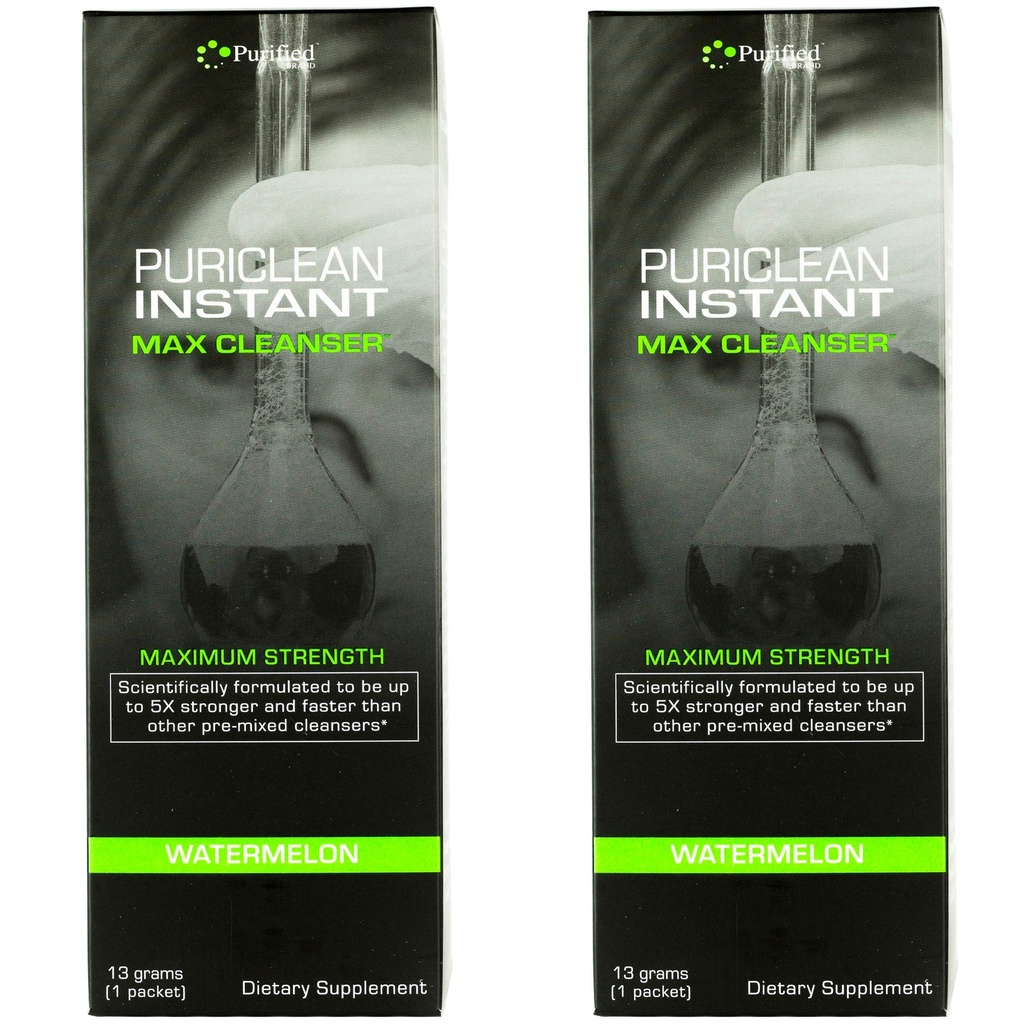Puriflean Boissons de détox Max de même jour, Nettoyant de la force maximale Quick Flush Potent Deep System Nettoyant de la pastèque (64 Oz Total) (2 Pack)