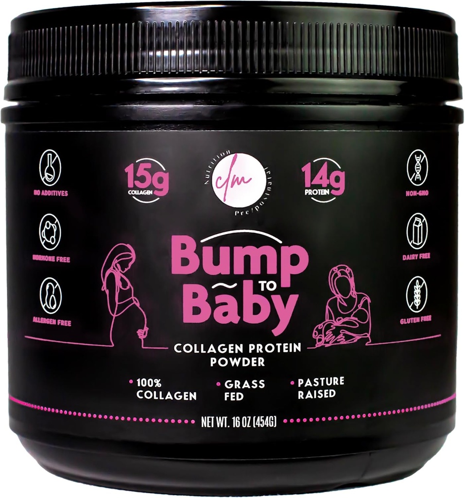 Gravidanza, Postnatal & Postpartum Protein Powder per le donne, Grassfed Collagen, Non OGM, Dairy-Free, Gluten-Free, 16 Oz