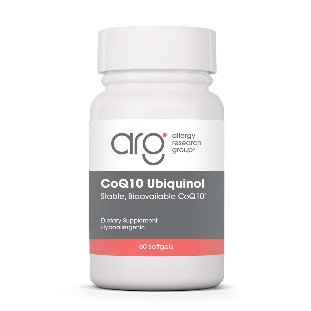 Allergy Research Group CoQH-CF Ubiquinol Supplément 100mg - CoQ10 non oxydé, soutient la santé cardiovasculaire, le soutien du système immunitaire, stable, biodisponible, Softgels - 60 Compte