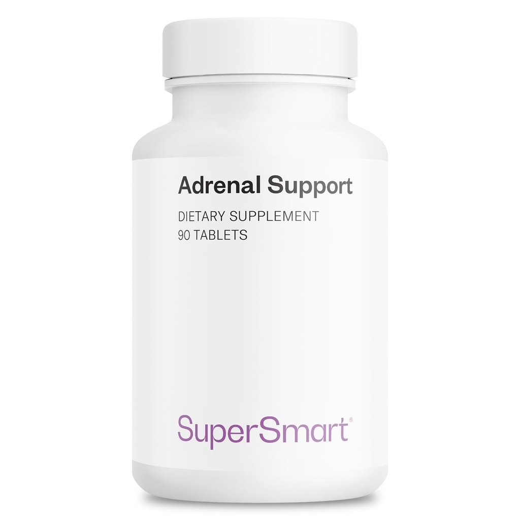 Supersmart - Adrenal Support (Advanced Formula) - mit Rhodiola Rosea, Holy Basil Tulsi, Magnesium - Adaptogenic Kräuter Supplement | Non-GMO & Gluten Free - 90 Tabletten