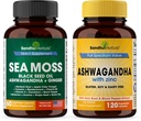SANDHUHERBALS Sandhu Kräuter Sea Moss 16 in 1 Beilage & 4 in 1 Ashwagandha Supplement| Unterstützt Immungesundheit & Gesamt Wellness
