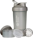 Bouteille de mélangeur de beurre avec organisateur de pilules et stockage pour ProStak de poudre de protéines, 22-Ounce, gris cailloux