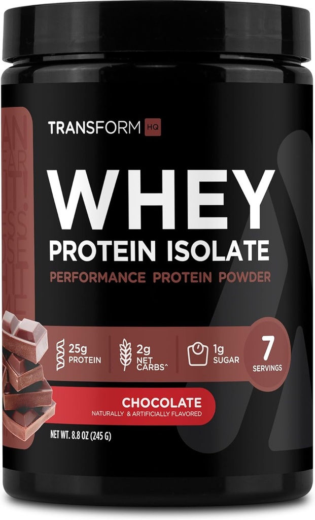 Transformer le QG Isolat de protéines de lactosérum (IPT) Saveur de chocolat 7 portions - Performance Poudre de protéines