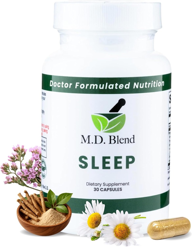 Dormire - Supplemento naturale con L-teanina, Ashwagandha, Magnesio, Radice Valeriana, Melatonina - Formula non-Habit Forming per il ringiovanimento - 30 capsule