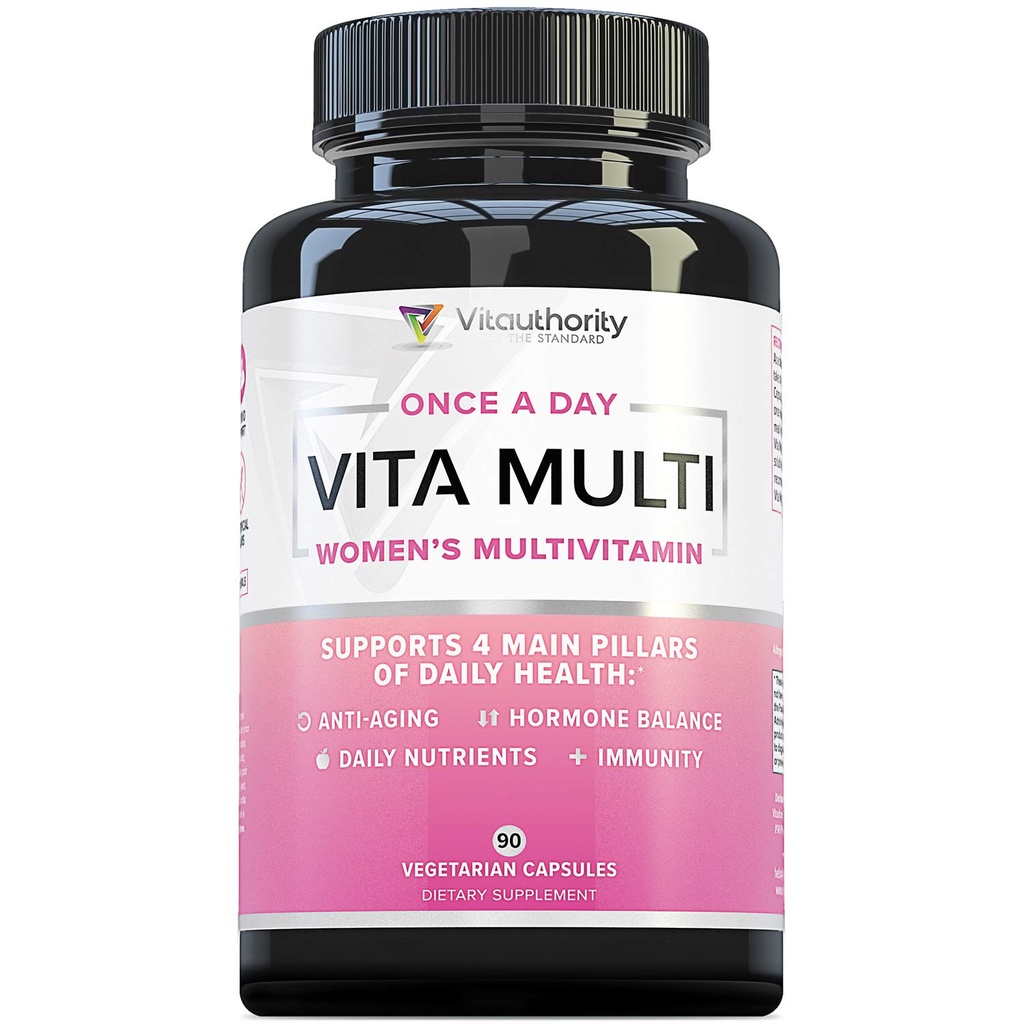 Vitauthority Multivitamin per le donne supplemento Multi-Vitamin giornaliero con DIM, Iodio, Ashwagandha Supporta la formazione giovanile, Cortisol sano e Estrogen Balance 30 giorni di alimentazione