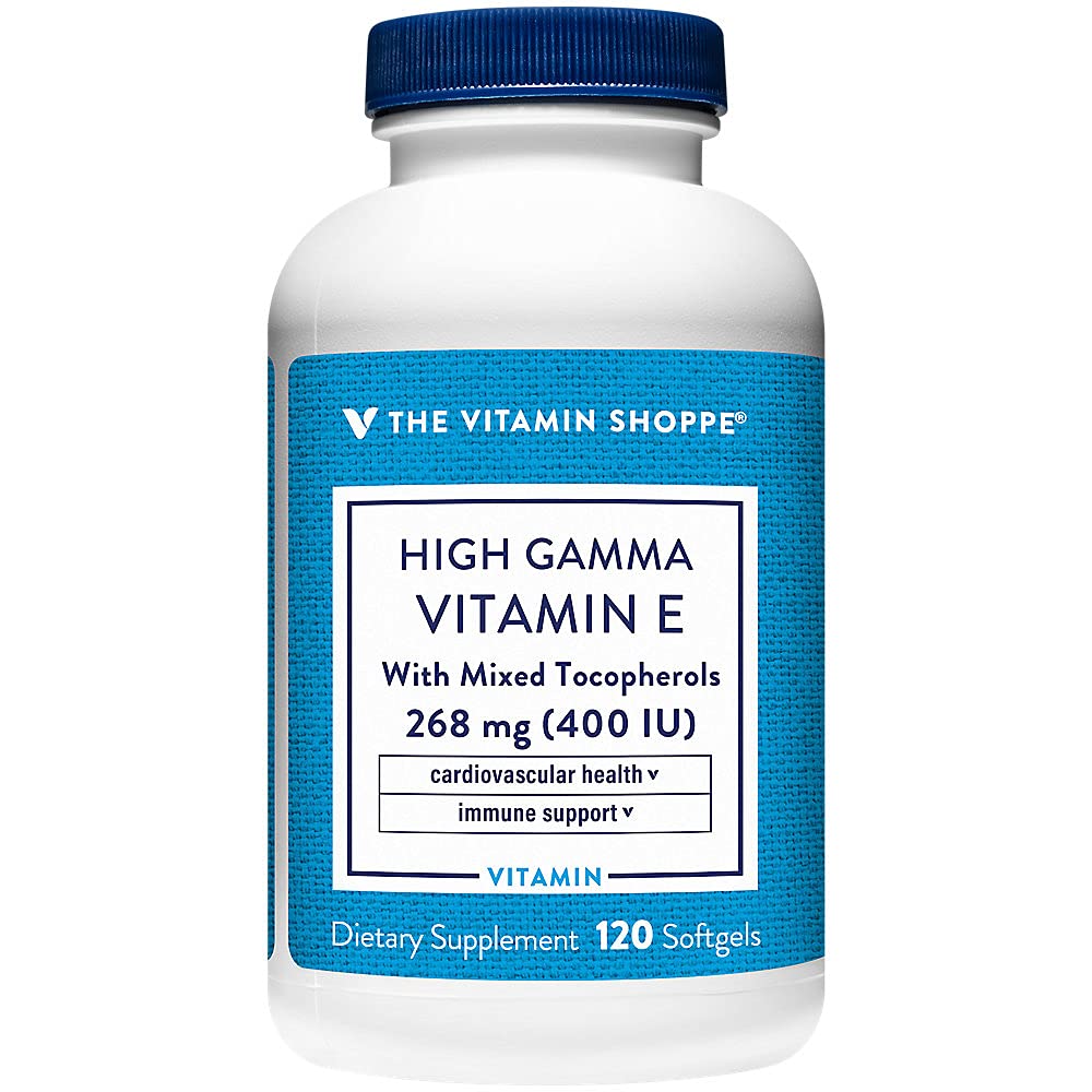 High Gamma Vitamine E - Soutient la santé immunitaire et cardiovasculaire - 400 UI (120 Softgels)