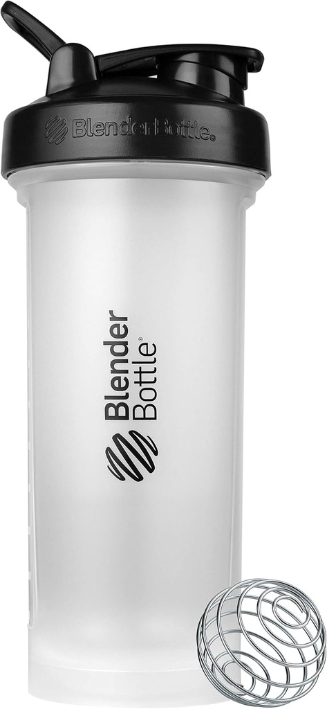 BlenderBottle Classic V2 Shaker Bottiglia perfetta per scuotere proteiche e pre allenamento, 45 once, trasparente/nero