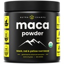 Poudre de maca biologique - Mélange de maca cultivé péruvien avec des racines jaunes, noires et rouges - Gélatinisé pour une biodisponibilité supérieure - Naturel, végétalien et non-OGM, 8oz
