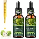 (2 Pack) Soursop Graviola Liquid Drops 2000mg, 98% Assorbimento per Cell Support & Regeneration, Immune Boost, Liver, Herbal Goodness, Soursop Bitters Liquid-Sugar/Gluten Free, Natural Flavor, 4 Fl Oz