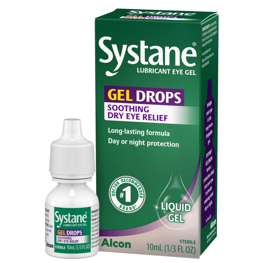 Lubrifiant Systane gouttes de gel oculaire, 10 mL (paquetage mai Vary)