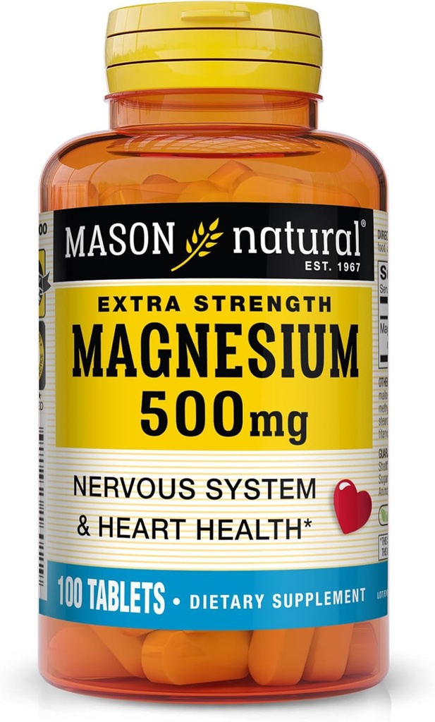Mason Natural Magnesium 500 mg Extra Forza, 100, alimentazione giornaliera, 1 confezione