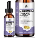 Magnesium Taurate Flüssigkeitstropfen für Muskelfunktion, Nerven- und Herzgesundheitsunterstützung, hohe Absorption Magnesiumergänzung mit B6, CoQ10, Vegan, Non-GMO, Gluten/Sugar freie Ananasflamme, 2 Fl Oz