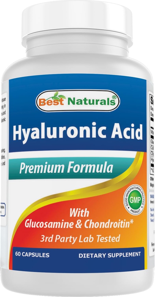 Best Naturals Hyaluronsäure 100 mg 60 Kapseln - Unterstützt gesunde Gelenke und jugendliche Haut