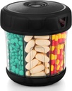 Extra grand organisateur de supplément avec XL 7 Compartiments, TPU Soft Lid Facile à charger et à utiliser Distributeur de pilules, 1 mois Jumbo Vitamine Holder Organizer