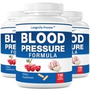 [3-Bottle X 150 Caps] Longevità Pressione Sangue Formula -Scientifically formulato con Hawthorn & 12+ Erbe naturali di qualità