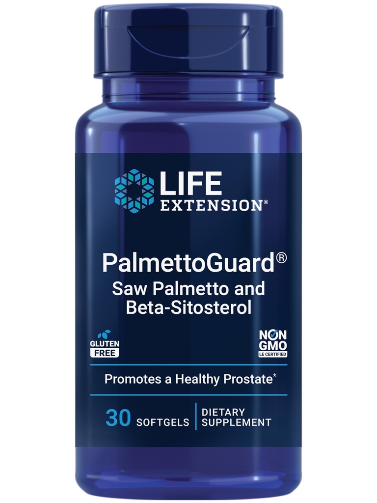 Life Extension PalmettoGuard Saw Palmetto & Beta-Sitosterol – Unterstützt gesunde Prostata-Funktion & Hormone Stoffwechsel Gesundheit – Ergänzungen für Männer - Glutenfrei, Non-GMO – 30 Softgels