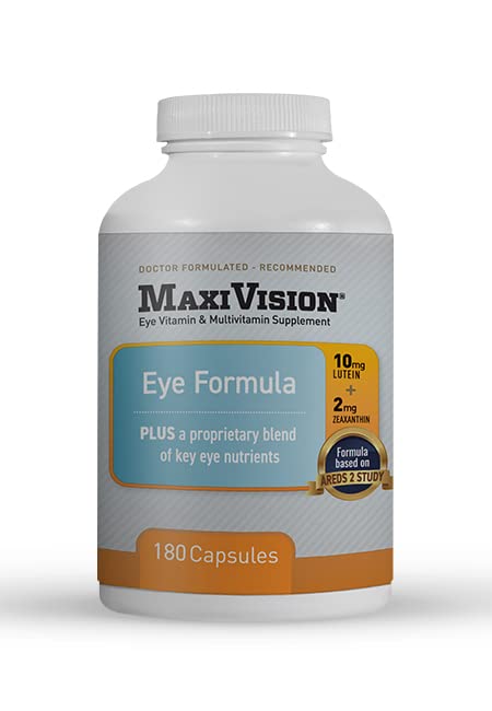 MaxiVision® Augenformel - Augen-Vitamin Basierend auf AREDS 2 Studie - Age-Related Macular Support (1 B, 180 Kapseln)
