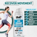 Leg Cramp Support 2000mg crema di canapa Rilievo di massima resistenza per gambe Calf, ginocchio, piede w Magnesio Arginina Lavender Menthol Made in USA Natural Formula 2.1oz