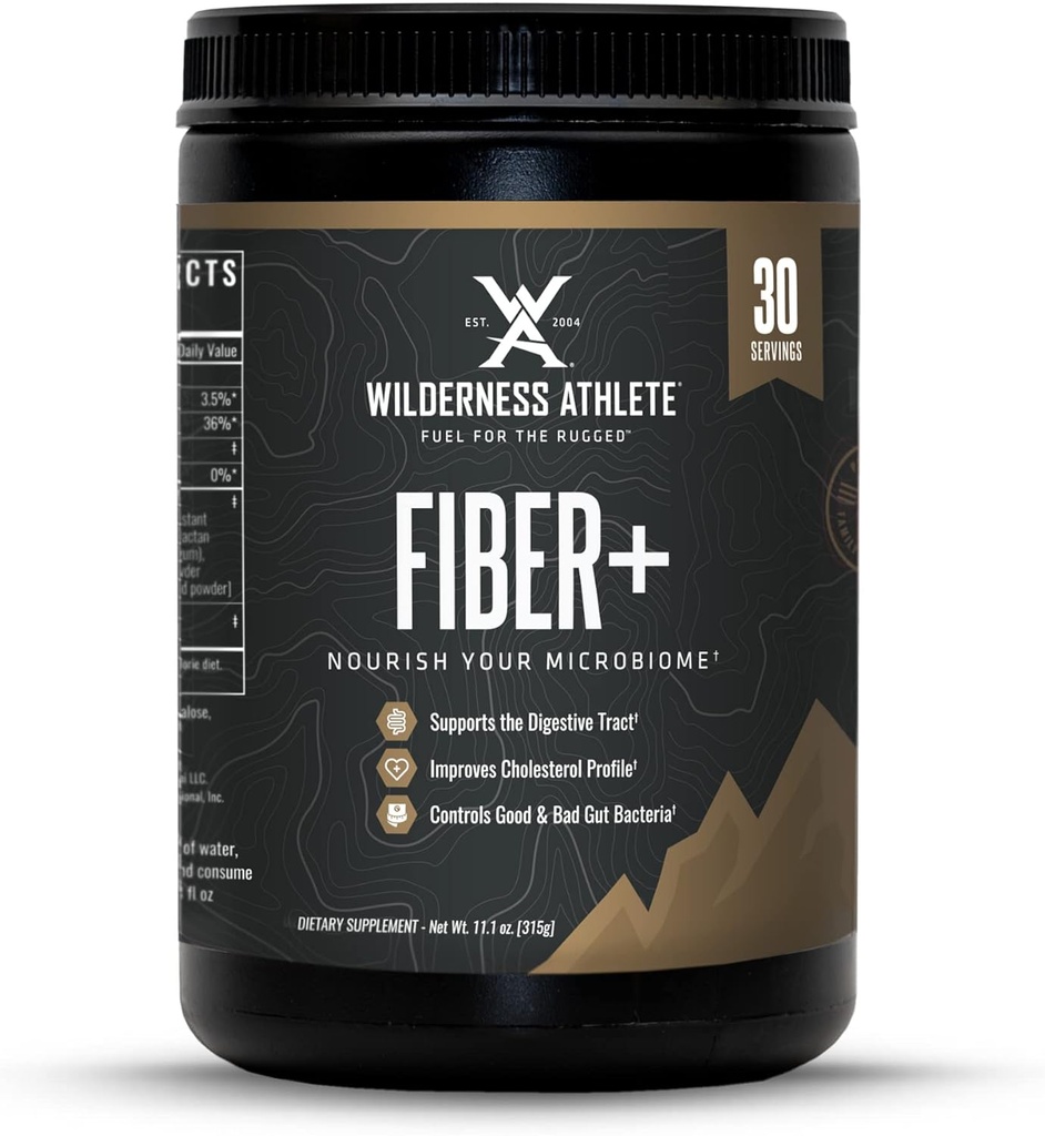 Wilderness Athlete Fiber+ | Soluble & Unlösliche Faser-Ergänzung für Damen und Herren - Prebiotisches Faserpulver für Verdauungsunterstützung - Daily Drink Mix - Diät-Pulver Unflavored