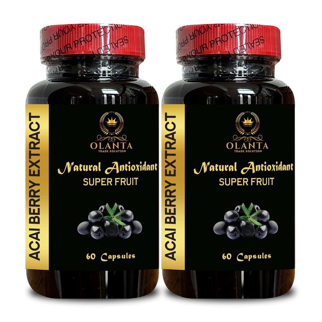 ACAI Berry Extract - acai Berry Supplement Fertility, Açaí Berry (Euterpe oleracea) Pillen, Antioxidant-Rich Organic, Fiber Pills - 2 Flaschen 120 Kapseln