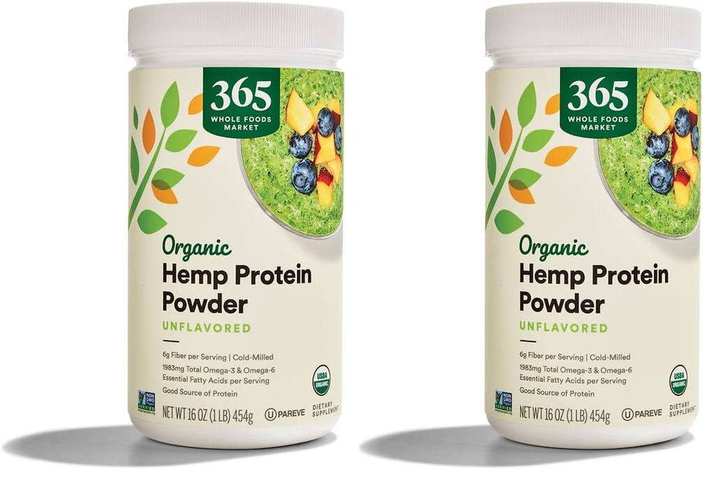 365 da Whole Foods Market, Protein Powder Hemp Organic, 16 Ounce (Pack of 2)