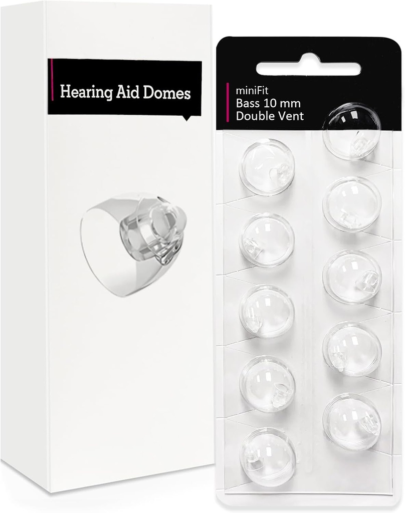 Double Vent 10mm-Hearing Aid Domes für Oticon Minifit, Oticon Hörgerät Zubehör, Ersatzteile Zubehör Universal Oticon Domes für Hörgeräte Reinigungssets (10 Stk)