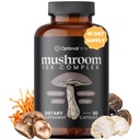 Optimal Prime 10x Pilz Complex Supplement - Lions Mane, Cordyceps, Türkei-Tail für Immunität, Energie, Stimmung, Fokus - Natural Health Booster, 90 Caps