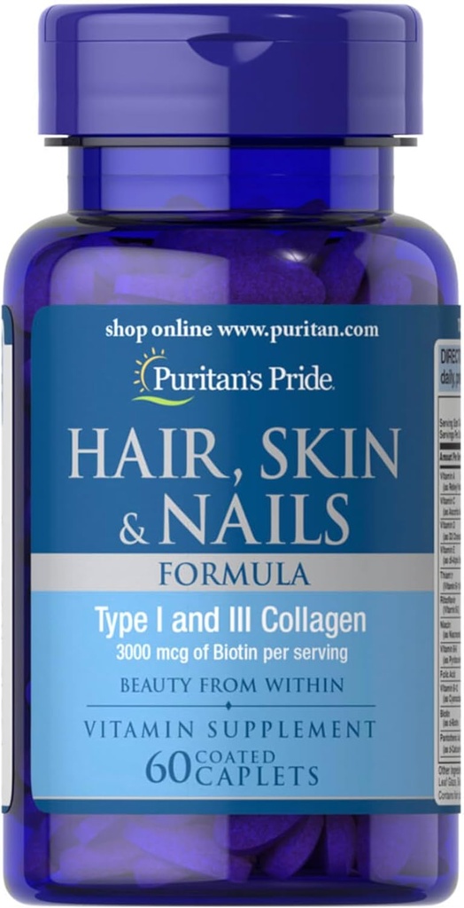 La fierté de Puritan Cheveux, peau et ongles Formule 60 Caplets