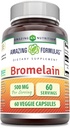 Formules étonnantes Bromelain 500mg 2400 GDU, 60 Capsules de Véggies