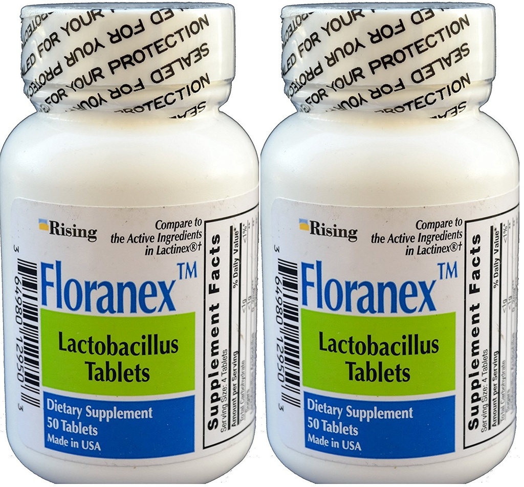 Floranex Probiotique pour la santé des colonies Générique pour Lactinex 50 comprimés par boîte de bouteille de 2 Total 100 comprimés