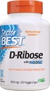 Doctor's Best D-Ribose, unterstützt ATP Energy Production, Non-GMO, Gluten Free, Soy Free, Vegan 120 Veggie Caps