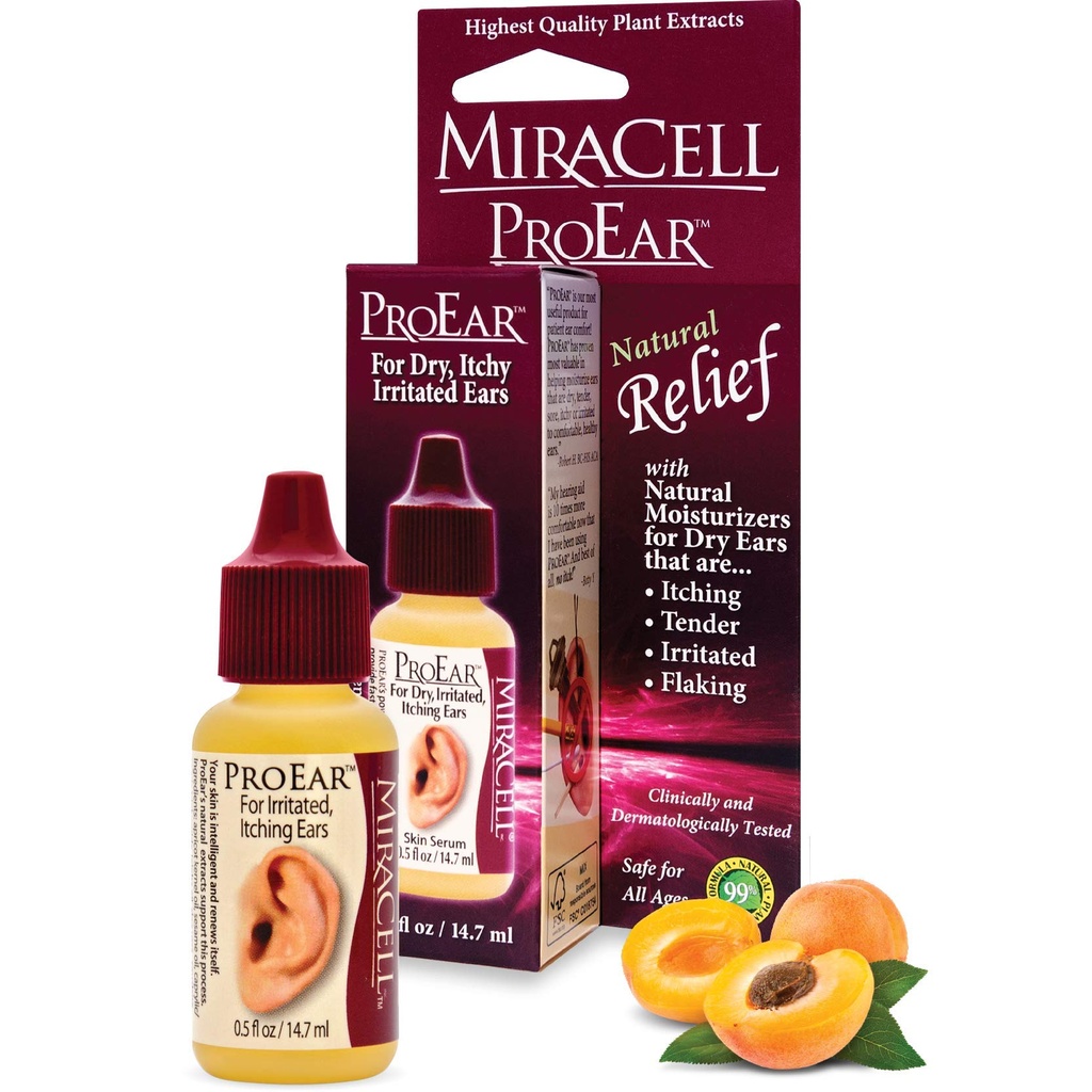 Miracell ProEar, gouttes d'oreilles pour les oreilles démangeaisons, assouplissant la cire d'oreille, oreilles enrobées, oreilles sèches, pour les bébés adultes. 0,5 oz