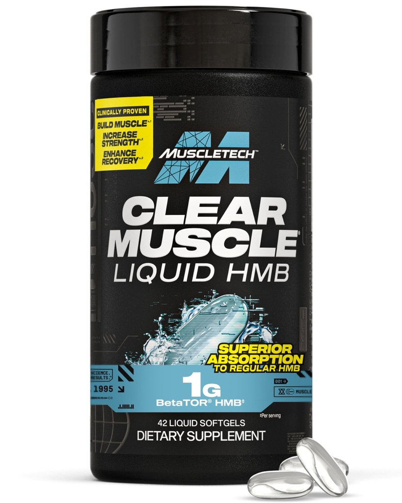 Muscletech HMB suppléments 1000mg, Muscle clair (42 softgels liquides) - plus haute qualité HMB pour le maigre musculaire et la récupération-HMB supplément musculaire sans acide-aide Diminuer la répartition musculaire - emballage mai Varier