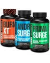 Jacked fabbrica Androsurge Estrogen Blocker per gli uomini + Primasurge Testosterone Booster per gli uomini + Burn XT Burn-XT Thermogenic Fat Burner - Appetite Suppressant per la perdita di peso