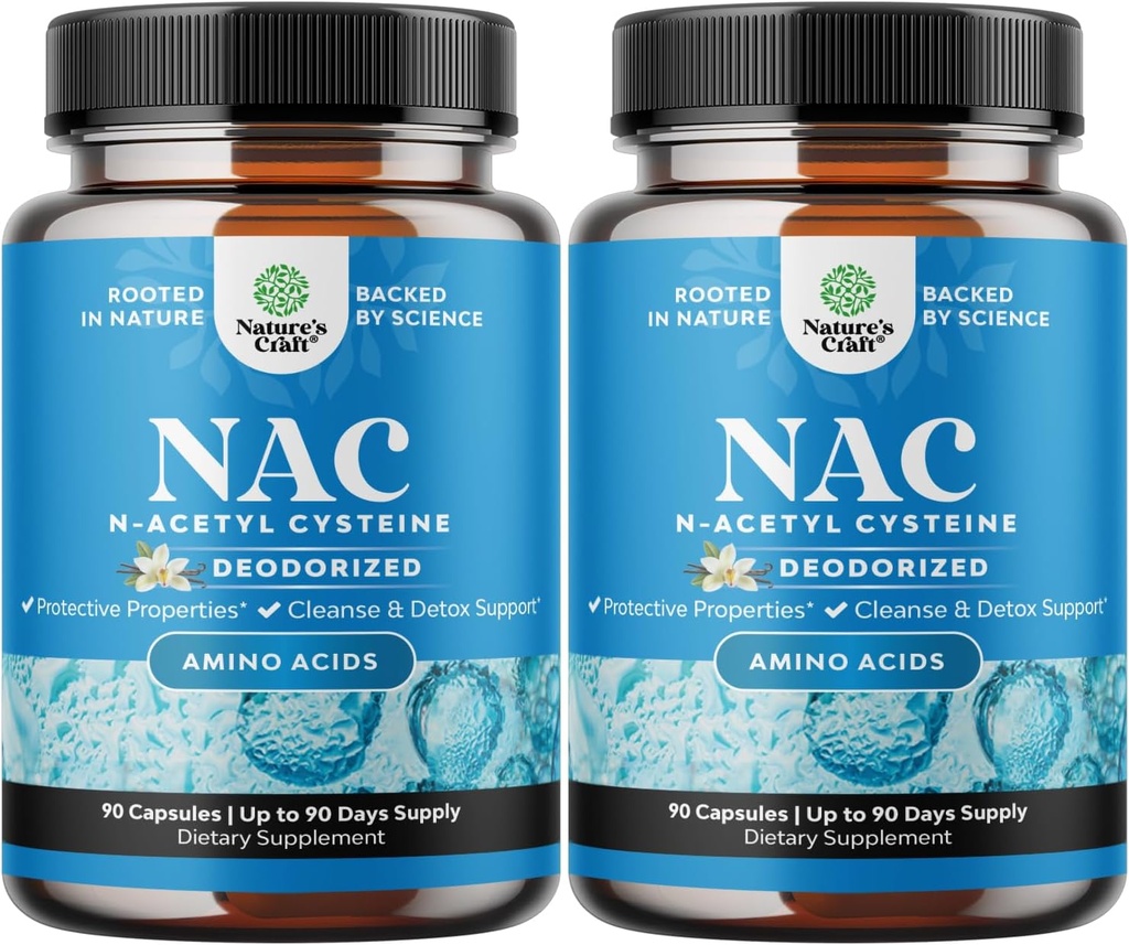 N-Acetyl Cysteine 600mg - Vegan High Absorption NAC 600 mg capsule - Glutathione Precursor per fegato Detox & Repair Plus Lung Health and Immunity Support (180 Servings)