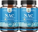 Supplément NAC N-acétyl Cysteine 600mg - Gélules à haute absorption NAC 600 mg - Précurseur de glutathion pour le nettoyage du foie Detox & Repair Plus Lung Health and Immunity Support (180 portions)