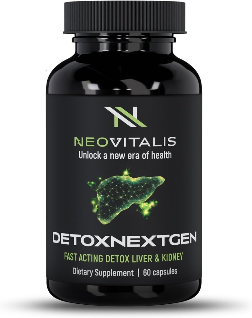 DetoxNextGen Advanced Fast-Activing Detox Liver & Rein Support Supplément avec le Thistle de Lait & Racine de Dandelion - Promote le nettoyage naturel et l'élimination des toxines Dietary Supplement