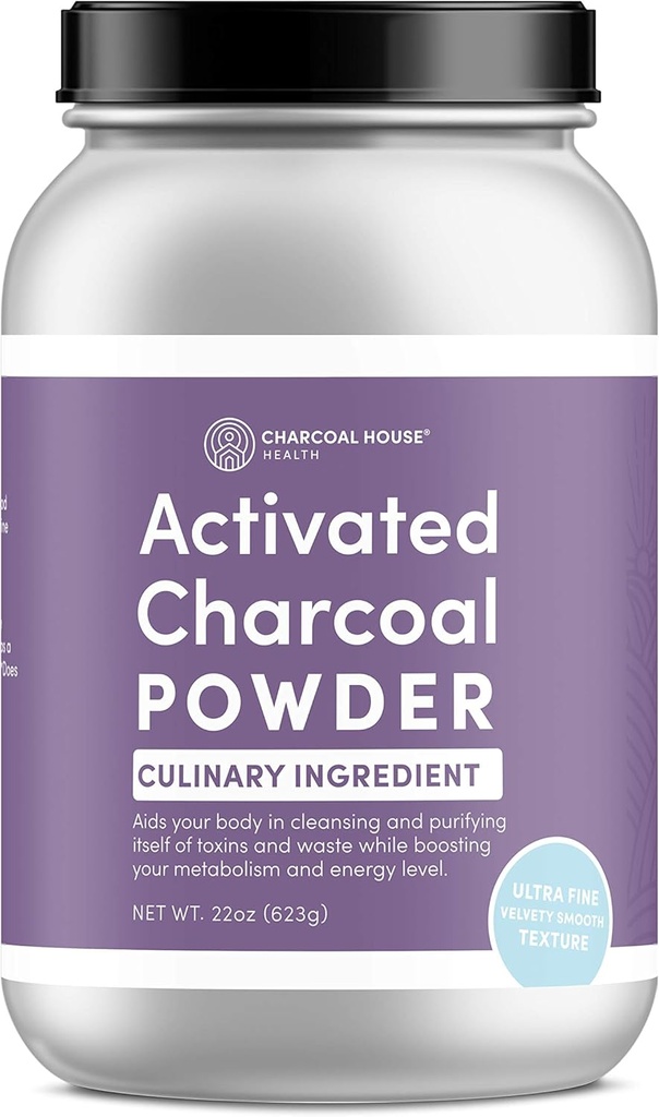 Polvere di carbone attivata di cocco Ultra FINE - Applicazioni culinarie e cosmetiche, Texture di liscio di velluto per Smoothies, Gelati, Pasticcerie, Sapone, Ultra Fine per una finitura morbida, No Grit!