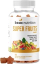SuperFruits Gummies con Collagen-Promoting miscela di frutta per bellezza e cura della pelle | Natural Raspberry Watermelon Flavor | Non OGM Plant-Based, Vegan, Gluten-Free & Gelatin Free