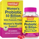 Eh bien oui Femmes Probiotique 50 Million Gummies 12 souches - avec fibre prébiotique pour digestive - vaginal, digestive, suport immunitaire et santé de la gueule - Étagère stable Probiotique Gummies - 60 Gummies