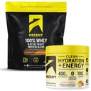 Ascesa 100% polvere di proteine del siero di latte, burro di arachidi di cioccolato 4 lb & idratazione + elettroliti di energia, mango arancio 40 selezioni