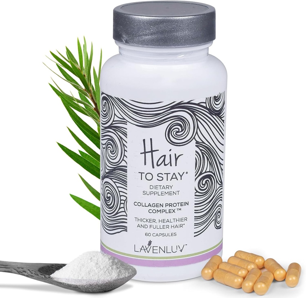 60 Wachstumspillen - Collagen Peptide Kapseln - Lavenluv - Thicker - Ergänzung - Biotin Vitamine - Wachstum - Verlustverdünnung