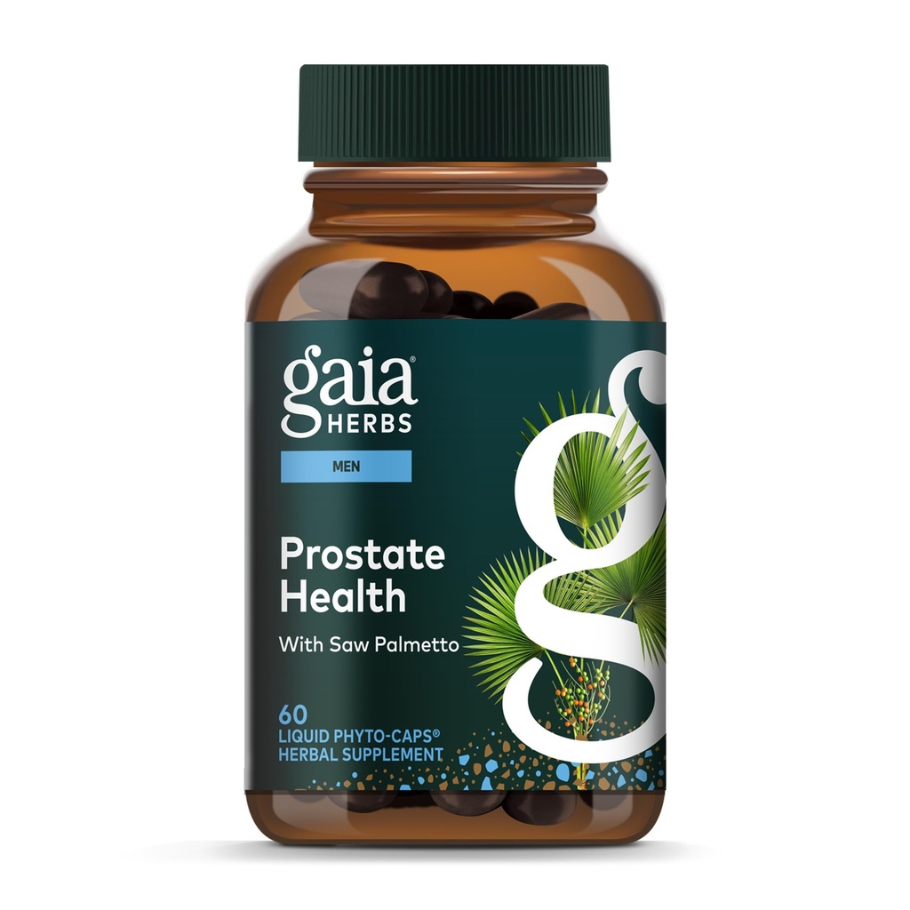 Gaia Herbs Prostata Gesundheit - Unterstützt Prostata Gesundheit und Funktion für Männer - mit Saw Palmetto, Green Tea, Nettle Root und White Sage* - 60 Vegan Liquid Phyto-Capsules (20-Day Supply)