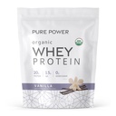 Dr. Mercola Pure Power Organic Whey Protein - 20 g Protein - Supporta la crescita muscolare & Energy - Grass-Fed Whey Concentrate - 15 Serve (20.60 oz) - Vanilla