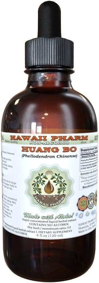 Hawaii Pharm Huang Bo Alkoholfreie Flüssigextrakt, Huang Bo, Huang Bai, Amur Cork Tree (Phellodendron Chinense) Bark Glycerite natürliche Kräuterergänzung 2 oz